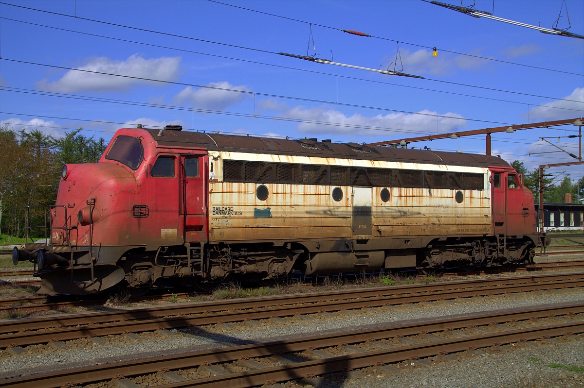 Captrain/Railcare Litra MY 1134 genießt die Morgensonne in Pattburg. 03.05.2014