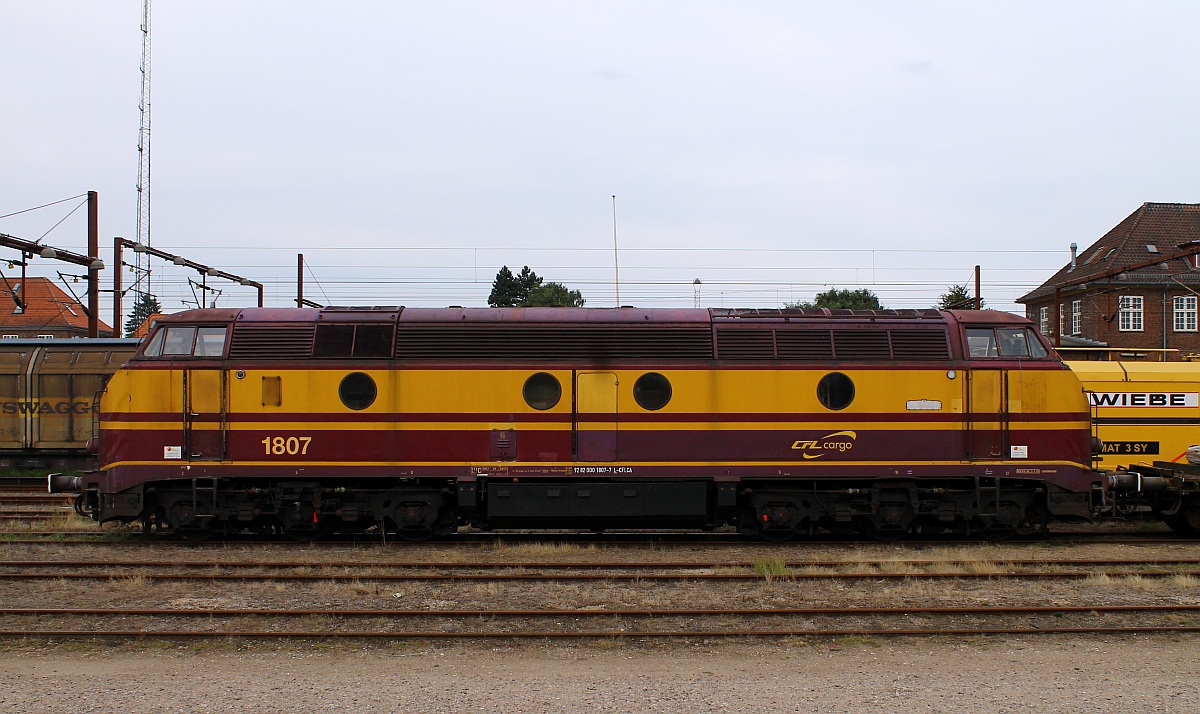 CFL Cargo 1807 steht hier abgestellt im Gbf Padborg. 15.08.2013