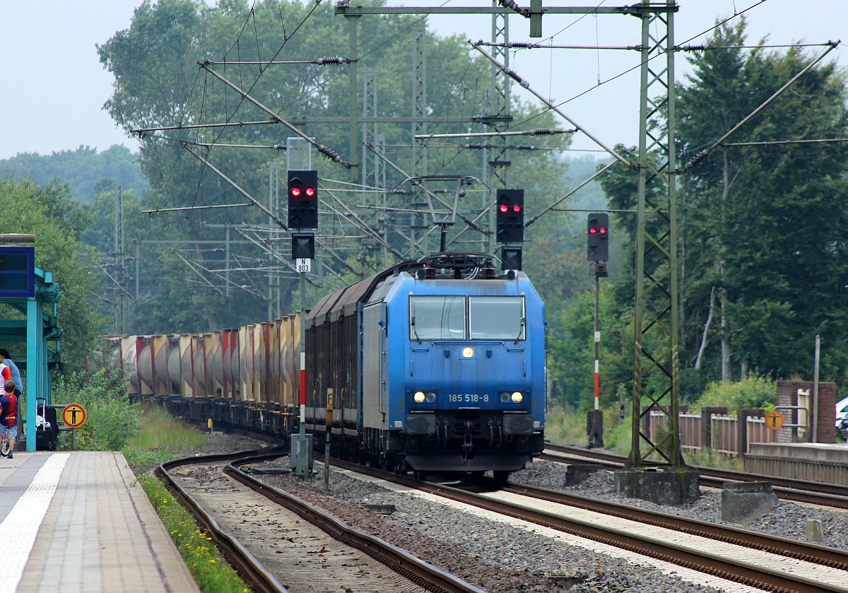 CFLCA 185 518-8 mit Zement Express nach Deuna aus Pattburg/DK kommend. Schleswig 18.08.2017