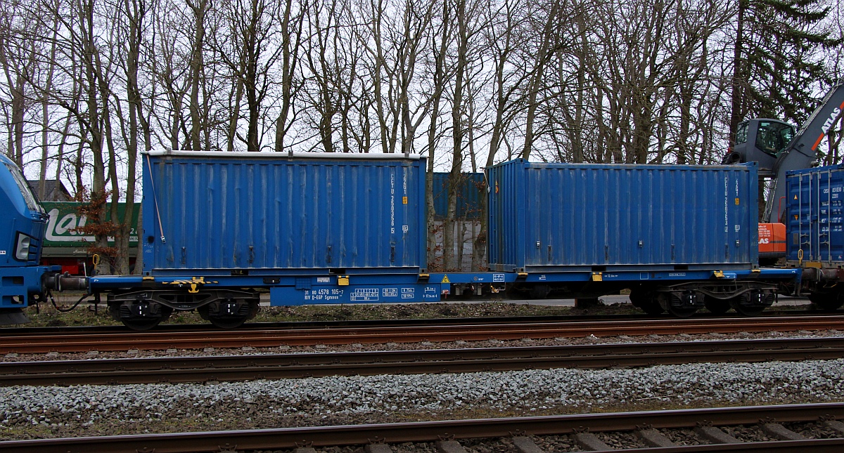 D-EGP 31 80 4578 105-7 Gattung Sgmnss731 eine  neue Variante im Düngerzugverkehr Container mit Dachjalousie...Jübek 16.03.2023 
