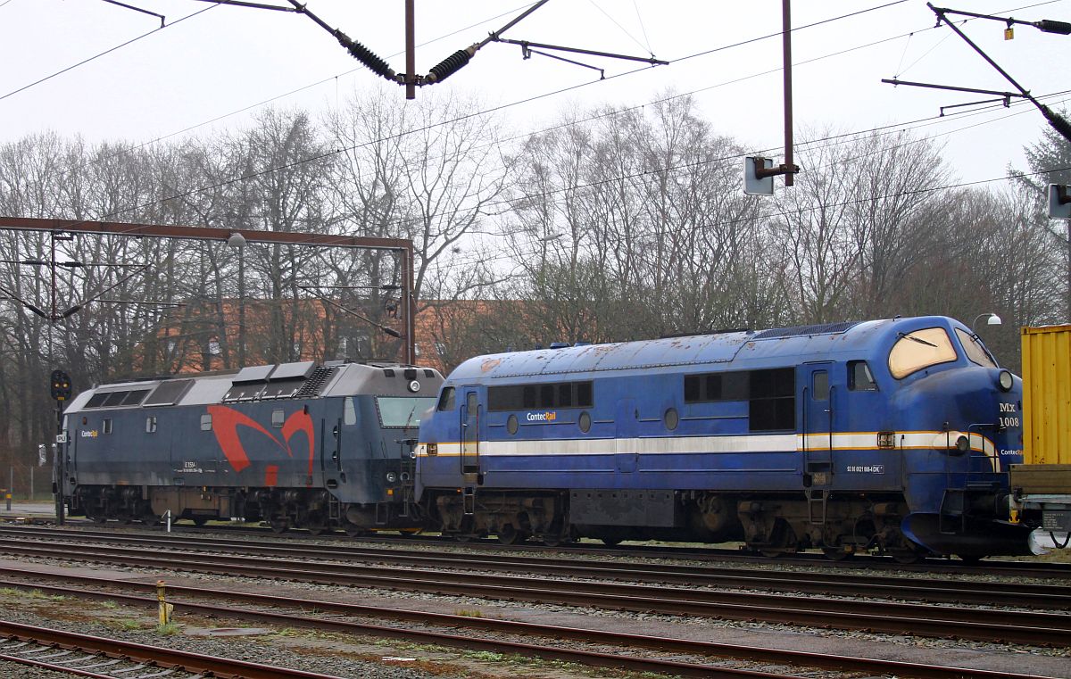 Das Gespann Contec MX 1008 + ME 1534 hatte den Schleifzug übernommen, Pattburg/Padborg 21.03.2023 