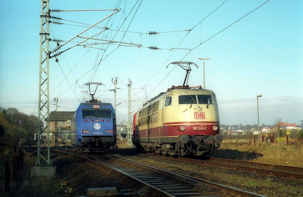 DB 101 014-7 und 103 224-2 Flensburg 15.02.2002