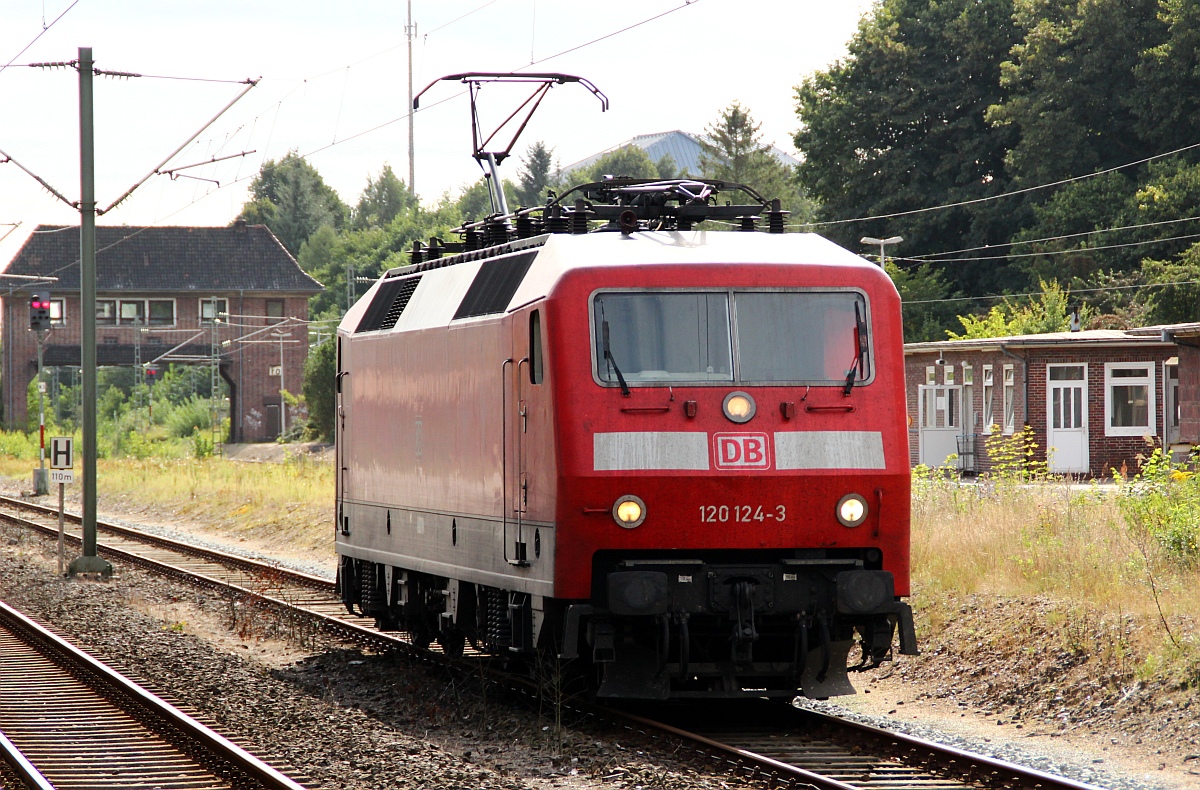 DB 120 124-3(Bereitstellung als Zuglok für IC 1981), Flensburg Bhf, 31.08.2012