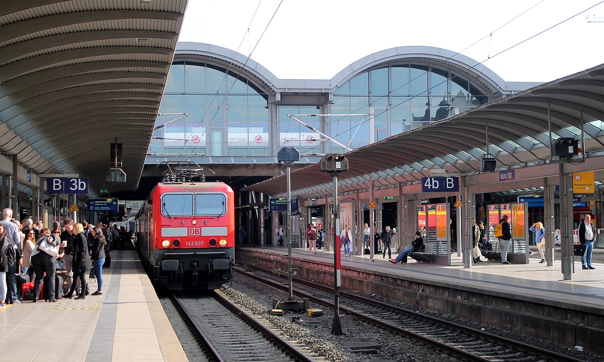 DB 143 637 mit RE nach Wiesbaden, Mainz Hbf 28.03.2017