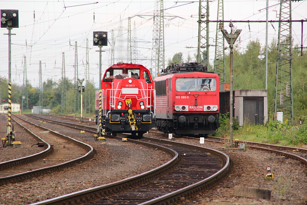 DB 155 080 und 261 080 Koblenz-Lützel 29.09.2012