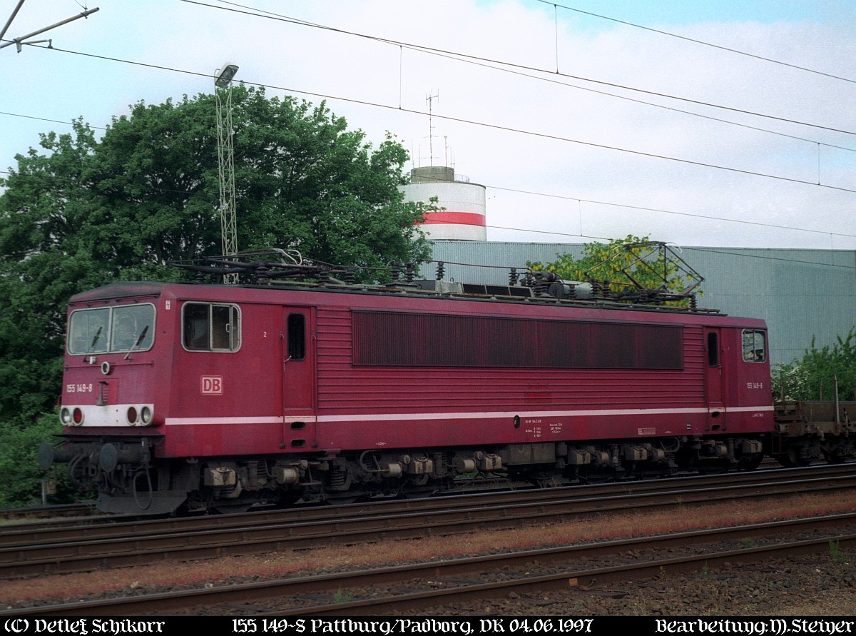 DB 155 149-8 aufgenommen im dänischen Padborg am 04.06.1997(DigiScan 003).