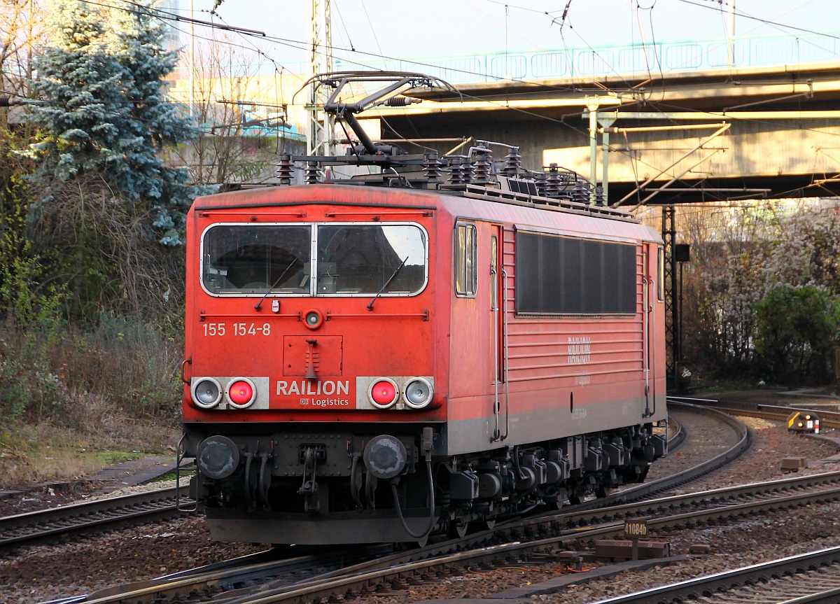 DB 155 154-8 auf dem Weg zur Arbeit....HH-Harburg 30.11.2013