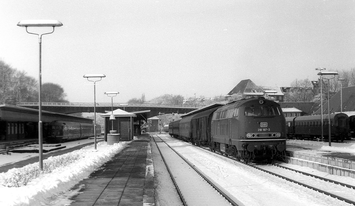 DB 218 187-3 Bhf Flensburg 26.01.1980