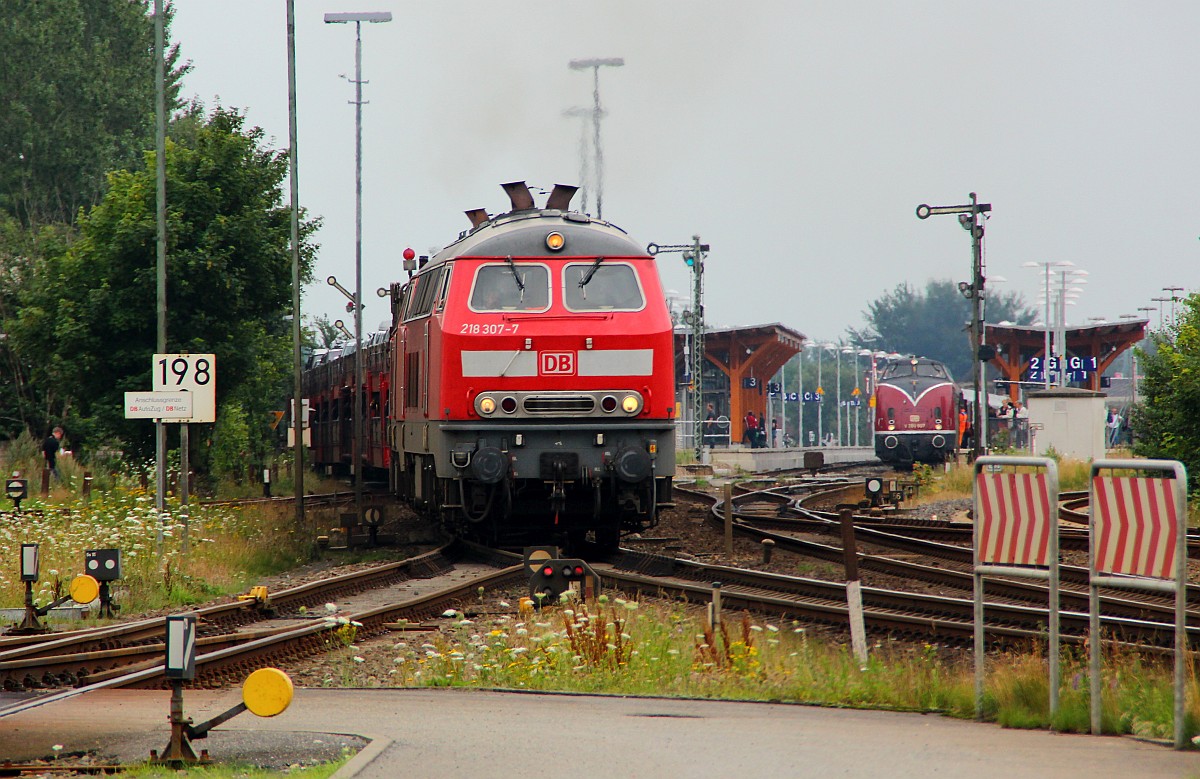 DB 218 307-7(Krupp 5300, 1974), Niebüll 04.08.2012