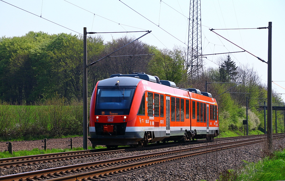 DB Regio 0648 461/961 als RB nach Husum aufgenommen bei Schuby/Schleswig. 26.04.2014