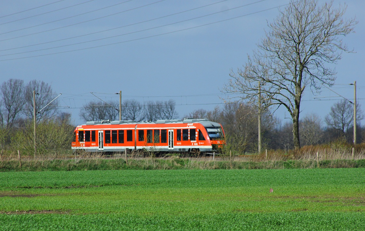 DB Regio 0648 465/965 als RE74 nach Kiel aufgenommen bei Lürschau. 17.04.2016