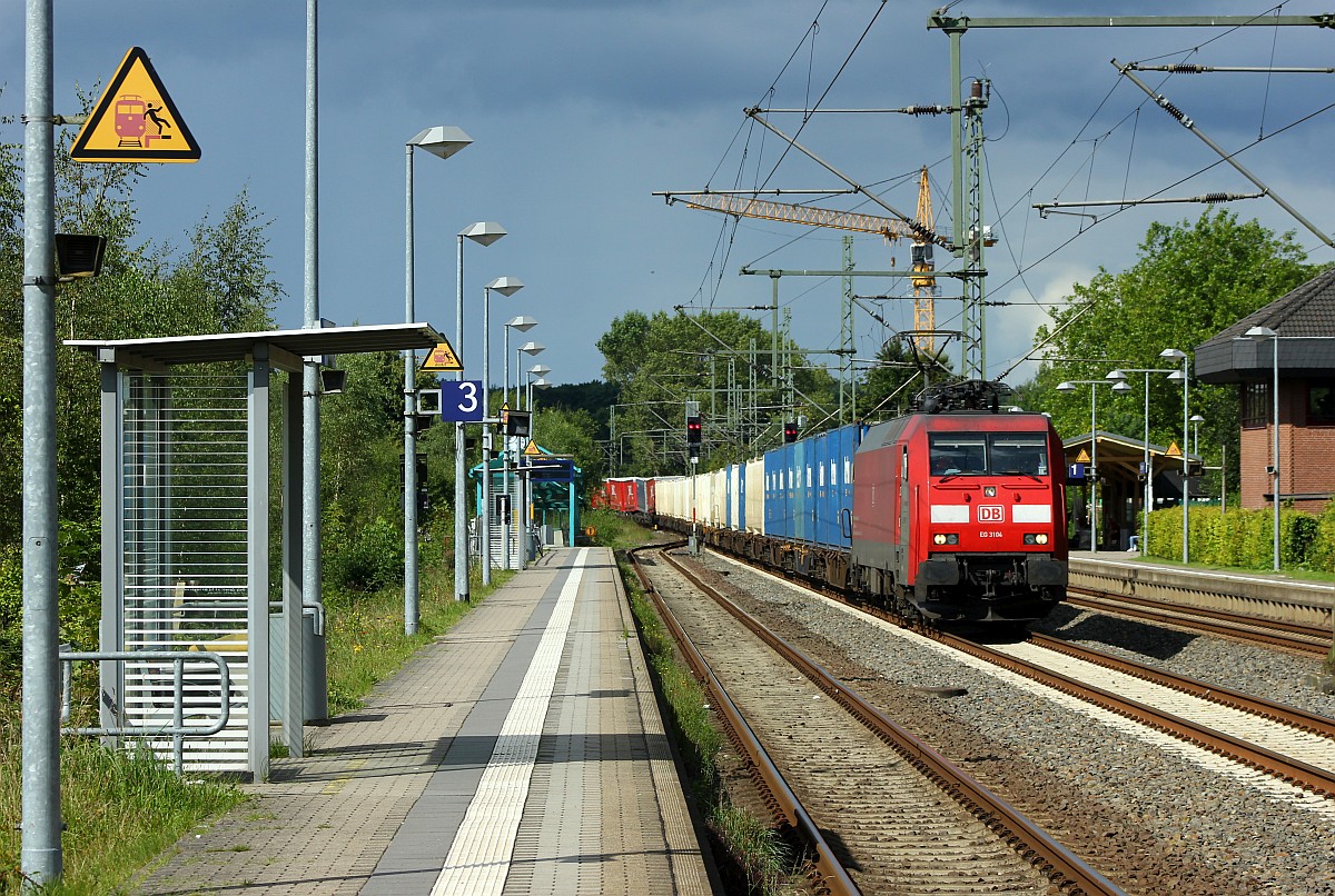 DBCSC EG 3106 mit dem Bruhns/HST KLV Richtung Hamburg. Schleswig 03.09.2017