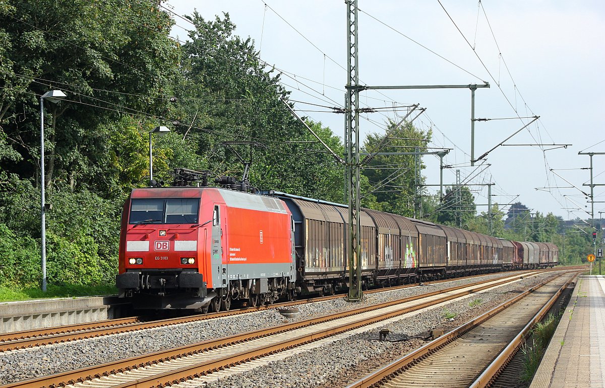 EG 3103 mit dem gekürztem Ferien Gz nach Dänemark. Schleswig 18.08.2017