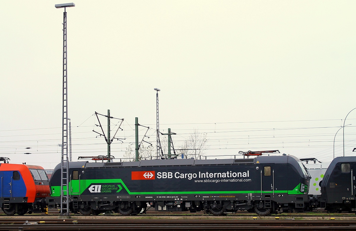ELL/SBBC 193 209-4 stand am 29.11.2014 abgestellt in Hamburg Waltershof an der  blauen Brücke .