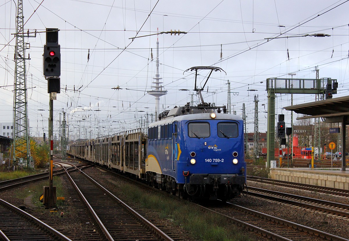 EVB E40 759/ 140 759-2 mit BLG Logistik Zug Bremen Hbf 20.11.15