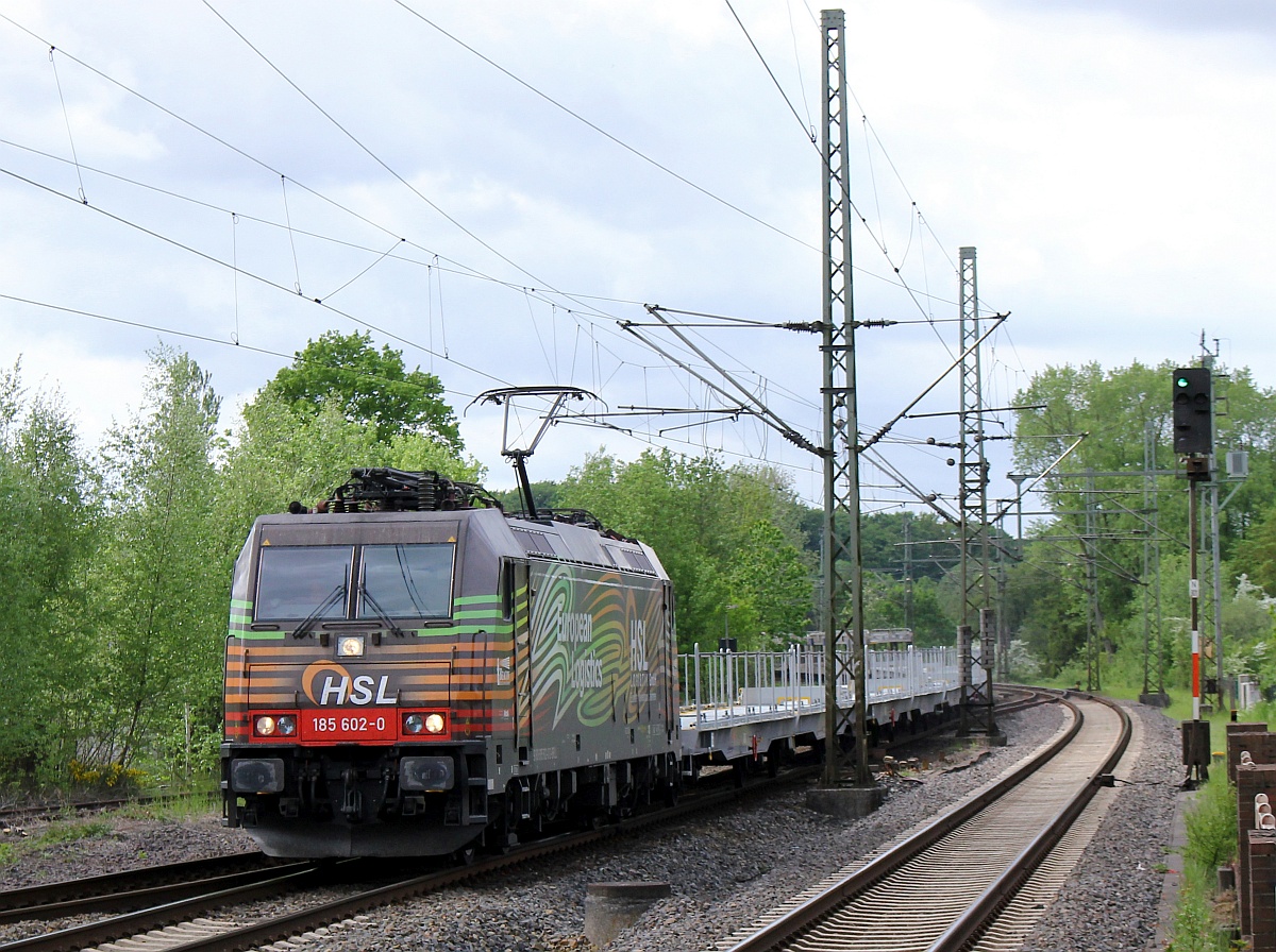 HSL/BRLL 185 602-0 mit BLG Auto Leer Transport Zug Schleswig 24.05.2017