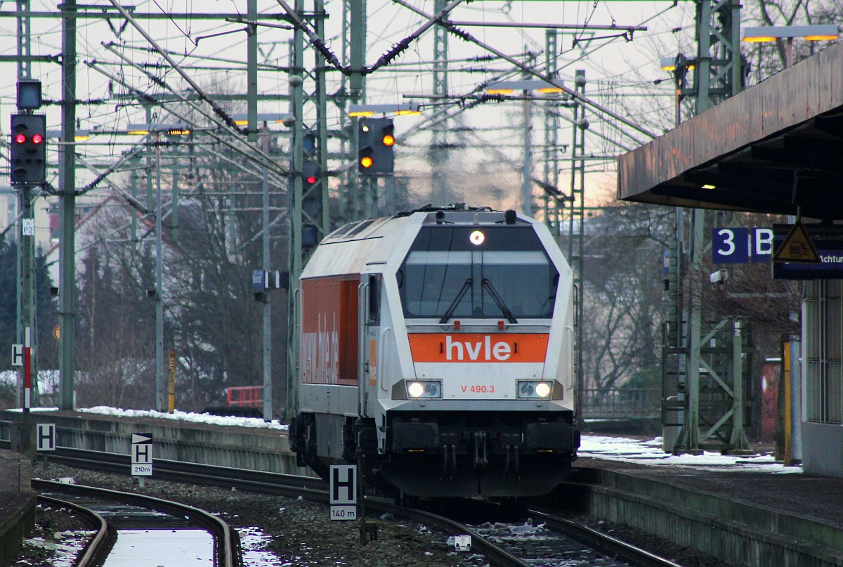 HVLE V490.3 oder 1264 008-4 auf dem Weg nach Kiel. Neumünster Pbf 20.01.2016