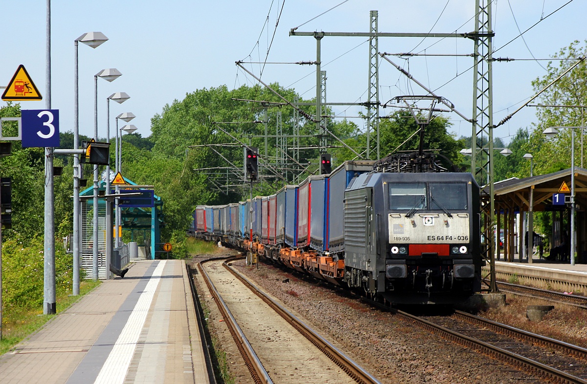 MRCE/TXL 189 936-8 mit dem DGS 40577 auf dem Weg nach Verona hier festgehalten bei der Durchfahrt in Schleswig. 28.06.2015