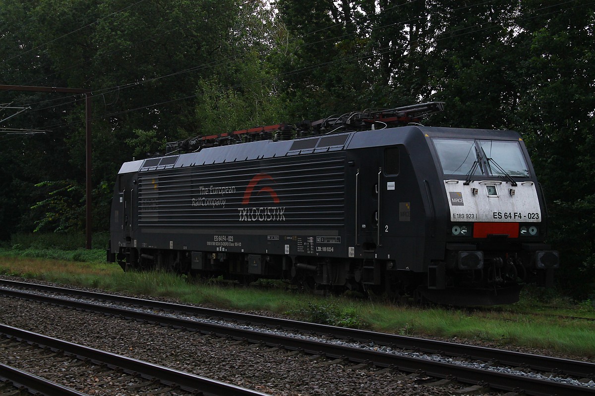 MRCE/TXL ES64F4-023 oder 189 923-6(189-Class VD, REV/LD X/05.04.12)abgestellt im dänischen Pattburg am 21.09.2015