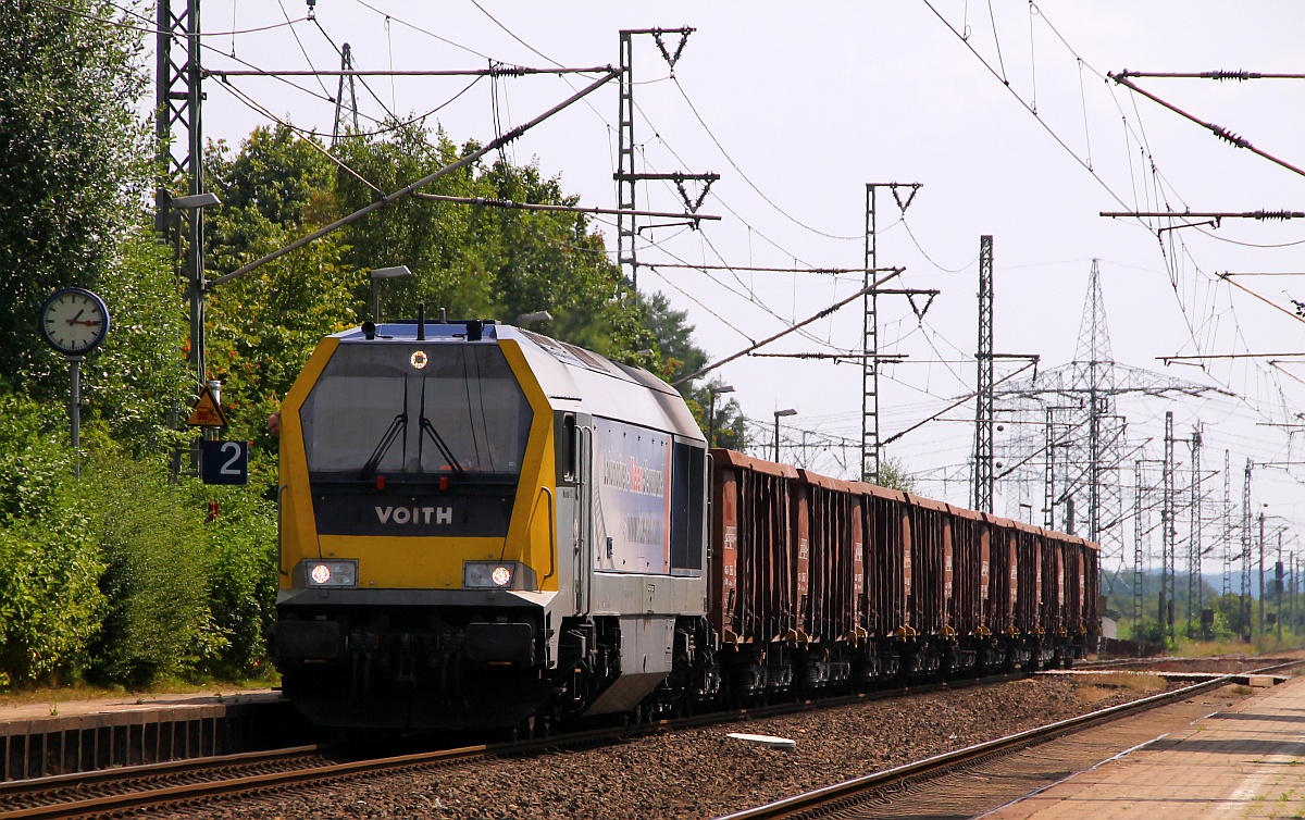 NBE 264 002-7(REV/VTLT/19.12.08)hat hier die letzten 10 Eaos Wagen am Haken die zwecks Dünger-Verladung nach Jübek gefahren wurden. Jübek 29.07.2014
