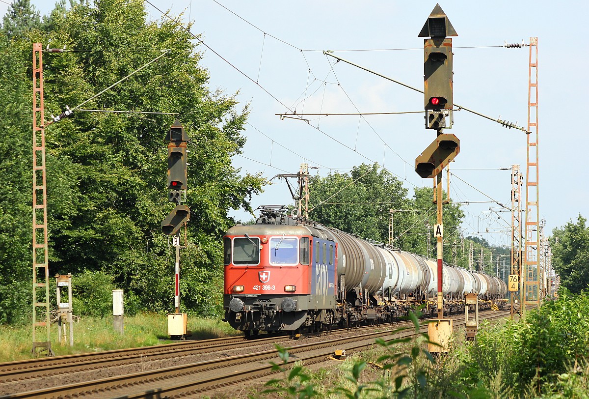 SBBCargo 4421 396-5 mit Öler aufgenommen in Dörverden am 29.08.2015