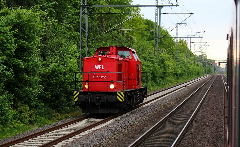 WFL Lok 15 202 822-3 aufgenommen bei Elmshorn aus dem SH-Express. 17.05.12