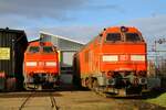 br-litra-mz/804597/dbcsc-mz-1459-und-1457-vor DBCSC MZ 1459 und 1457 vor der Viking-Rail Werkstatt in Pattburg/Padborg, 25.02.2023