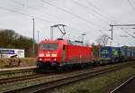 TXL 185 405-8 mit einem Walter KLV durchfährt hier Schleswig auf Gleis 3. Schleswig 03.02.2013
