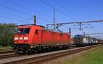 DBCSC 185 328-9, REV/LD X/20.01.16 Verl/AM9/05.01.24 übernahm den von EG 3102 gebrachten Güterzug. Pattburg/DK 13.05.2023