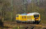DB Netz Instandhaltung 111 059 mit Messzug im Norden. Schleswig 17.03.2016
