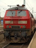 br-1-218-v-164-db/541898/db-218-453-9-fuhr-in-der DB 218 453-9 fuhr in der Woche vom 15.-18.3.2011 mit einer n-Wagen Garnitur zu Lehrzwecken als SH-Express von Flensburg nach Hamburg und zurück. Schleswig 17.3.11