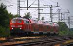 DB Regio Kiel 218 329-1 mit der RB nach Kiel zur Kieler Woche hier festgehalten in Jübek. 27.06.2014