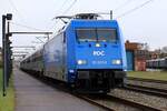 RDC 101 031-3, REV/LD X/15.12.23 mit dem SJ Nachtzug Ausfahrt Pattburg/DK gen Süden.