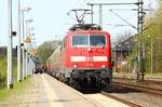 111 119-4 der DB Regio NRW Köln-Deutzerfeld als Zuglok des IC 2417 Hanseat aufgenommen in Schleswig. 01.05.2012