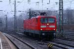 DB 112 179-7 beim umsetzen(Steuerwagen des RE nach Kiel defekt)im Hamburger Hauptbahnhof. 02.03.2013