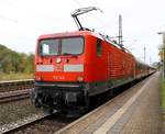 DB 112 143-3 mit dem SH-Express nach Flensburg. Schleswig 20.10.2013