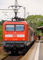 Neuzugang in Kiel No.1: DB 6112 158-1(REV/LDX/04.06.09) mit RB 21060 nach Flensburg beim Halt in Schleswig. 13.05.2014