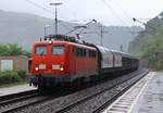 139 287-7 durchfährt hier mit dem Henkel-Zug den Bhf Lorchhausen am Rhein. 14.09.2013