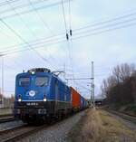 EGP E40 876 verlässt hier Waltershof/Dradenau mit einem Containerzug Richtung Süden. 15.01.2022