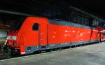 146 206-8 abgestellt mit einem Dostos-Zug aufgenommen bei der wohlverdienten Nachtruhe im Hbf Karlsruhe am 01.06.2012