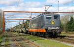 Hectorrail 162.001 (ex DB 151 013) verläßt mit ihrem Güterzug den DSB Grenzbahnhof Pattburg/Padborg 03.04.2023