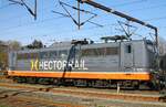 Hectorrail 162.003 (ex DB 151 027) sehr beengt abgestellt in der Nordabstellung Pattburg 18.04.2023