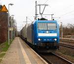 185 514-7 der TXL mit dem bring ! Fischzug 40566 und +50min bei der Durchfahrt in Schleswig. 10.03.2012