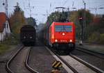 br-6-185-traxx-f140-ac1ac2-private/556853/hgkmev-185-587-3-mit-ars-autozug HGK/MEV 185 587-3 mit ARS Autozug bei der Durchfahrt in Langwedel. 01.11.2013