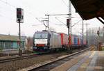 MRCE/TXL 185 407-4 mit dem DGS 40577(Halden-Verona)bei der Durchfahrt in Schleswig. 18.01.2014