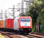 ITL 185 649-1 mit Containerzug festgehalten in HH-Harburg. 06.08.2014