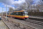 Ein S4 Zug nach Karlsruhe verlässt Bretzfeld am Nachmittag des 24.2.2024