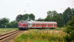 DB V200 007 mit neg Zug nach Dagebüll, Kronkoogsdeich 04.08.2012