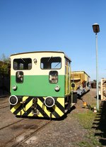 BEG(Brohltal Eisenbahn GmbH)'s D8, eine Lok des Typs RK8B Baujahr 1972, hält Sonntagsruhe im Abstellbereich der BEG in Brohl.