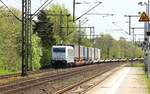TXL 185 418-3 brachte am 05.05.2015 einen KLV Zug nach Dänemark, hier festgehalten in Schleswig.